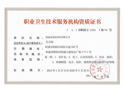 职业卫生技术服务机构资质证书